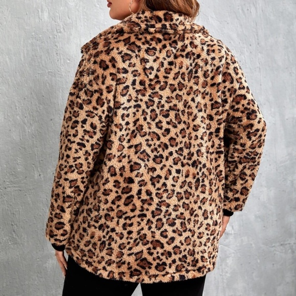 Cozy Plus Leopard Print Teddy Jacket Coat - Picture 5 of 5